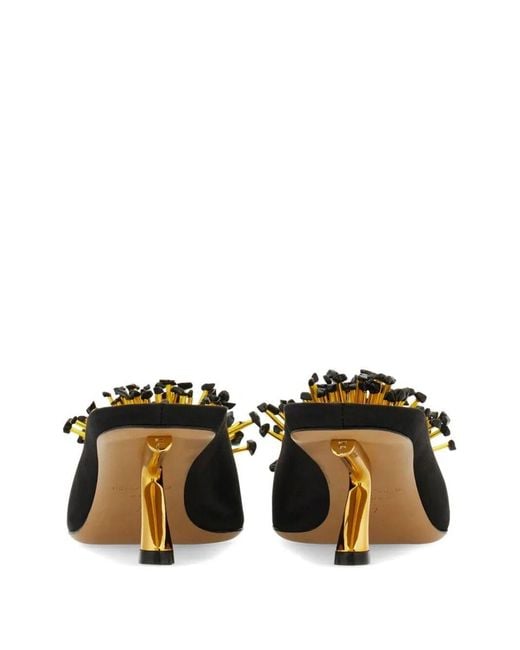 Ferragamo Black Satin Mules