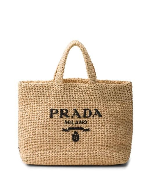 Prada Natural Crochet Tote Bag