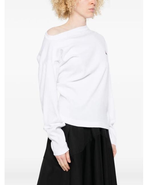Vivienne Westwood White Ls Hebo Asymmetric Neck Top
