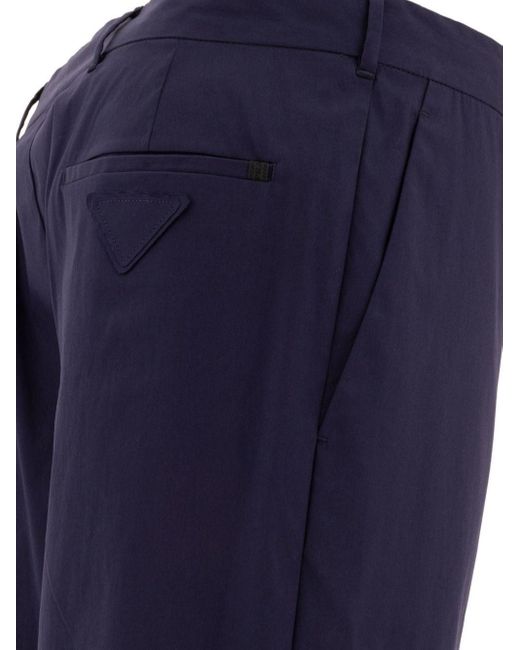 Prada Blue Lightweight Cotton Trousers for men