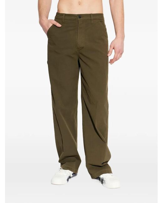 Dries Van Noten Green Pickerbys Cotton Trousers With Side Pocket for men