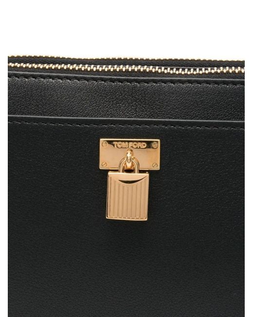 Tom Ford Black Natural Grain Leather Padlock Mini On Strap Bags