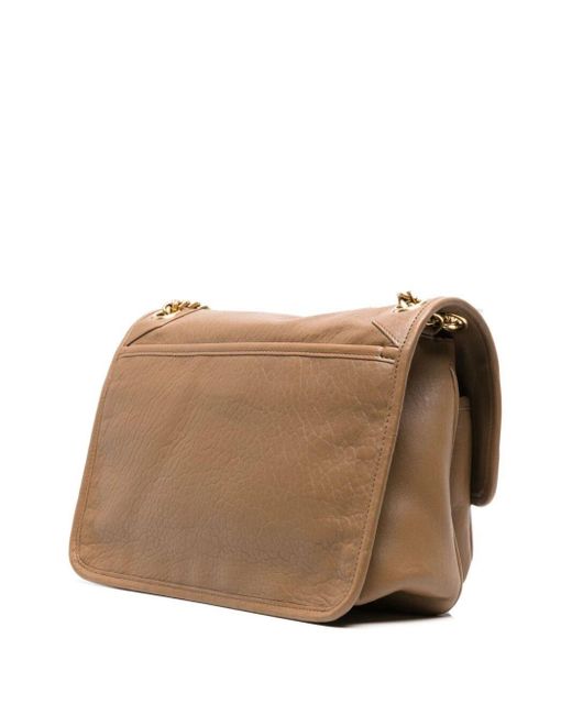 Saint Laurent Natural Medium Niki Leather Shoulder Bag