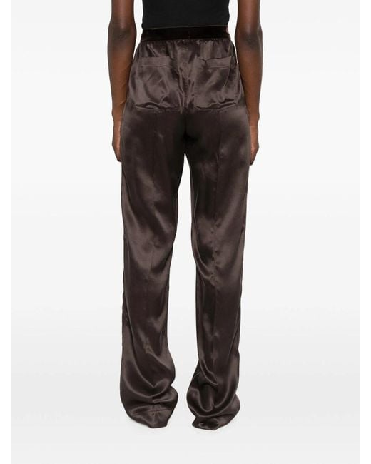 Tom Ford Brown Silk Satin Pyjama Style Pants