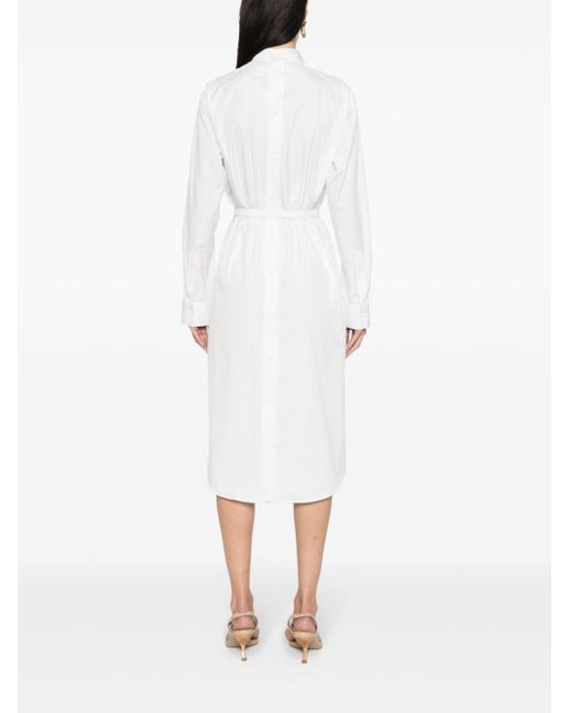 Fendi White Belted Shirt Dress