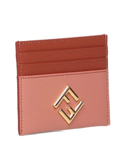 Fendi Pink Logo-Plaque Cardholder