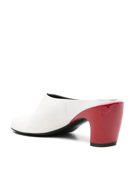 Dries Van Noten White Leather Mules