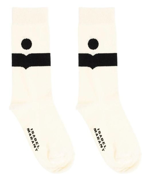 Isabel Marant Black Medium Nesson Socks With Logo