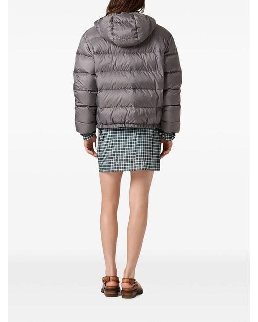 Miu Miu Gray Light Pongé Down Jacket