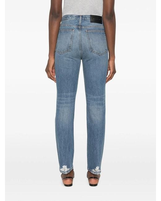 Khaite Blue Finley Mid-Rise Jeans
