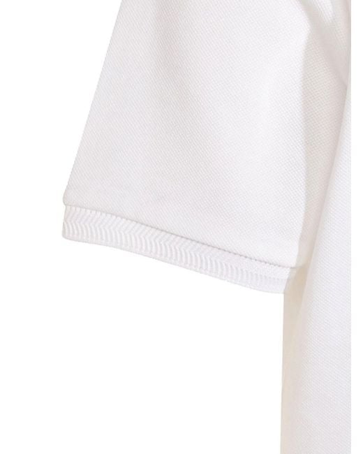 Moncler White Double Logo Patch Cotton T-Shirt for men