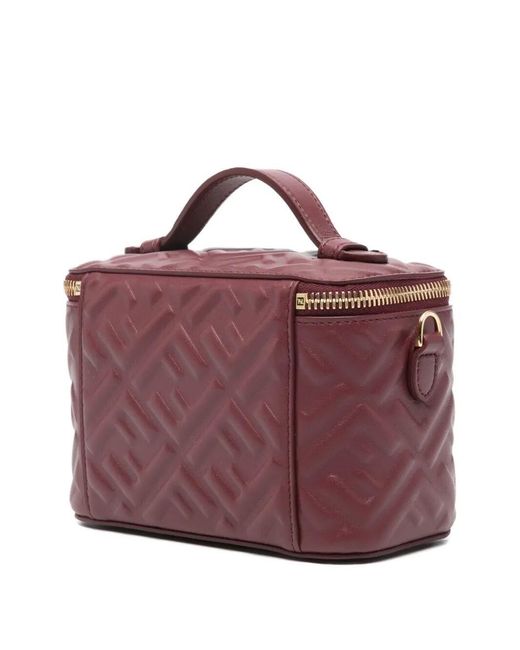 Fendi Purple Vanity Nappa Leather Bag With Ff Motif