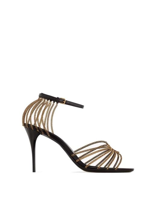 Saint Laurent White Babylone Sandals