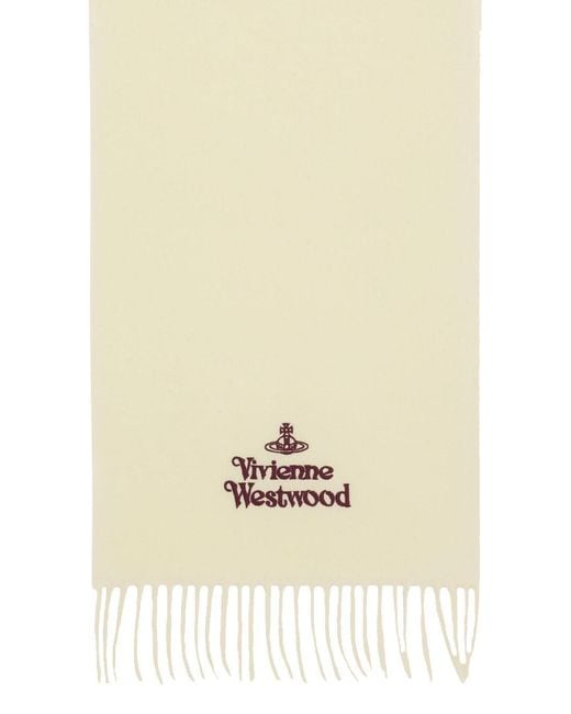 Vivienne Westwood White Scarf Embroidered