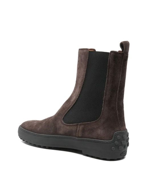Tod's Brown Winter Gommino Suede Ankle Boots