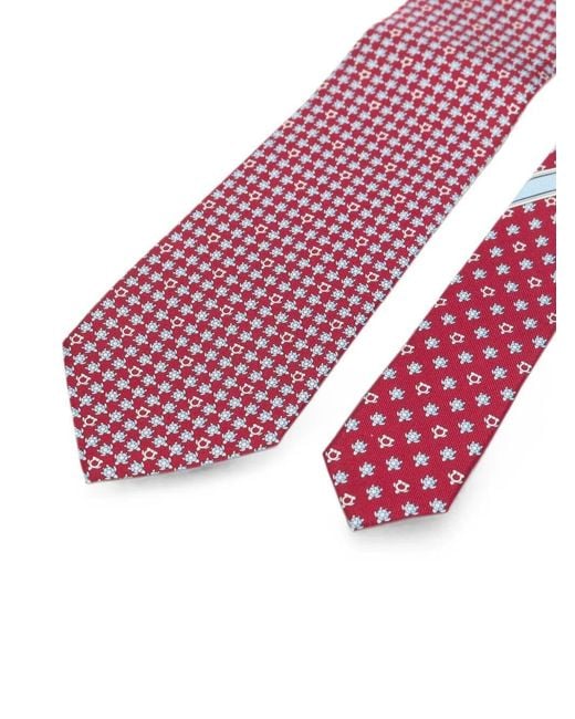 Ferragamo Purple Silk Tie Animal Print for men