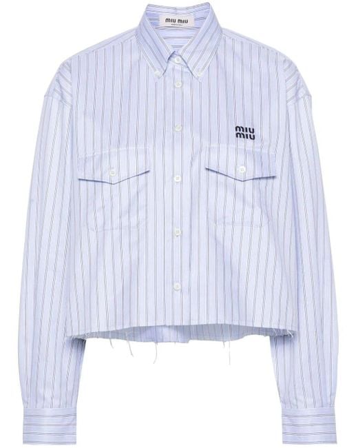 Miu Miu Blue Striped Shirt
