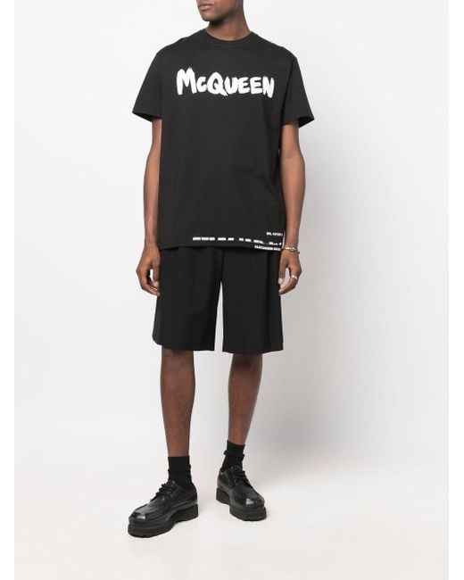 Alexander McQueen Black T-Shirt Logo for men