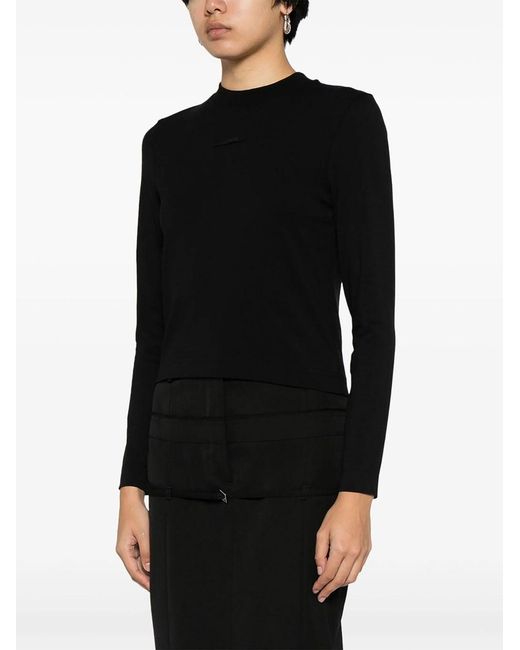 Jacquemus Black T-Shirt Gros Grain A Maniche Lunghe