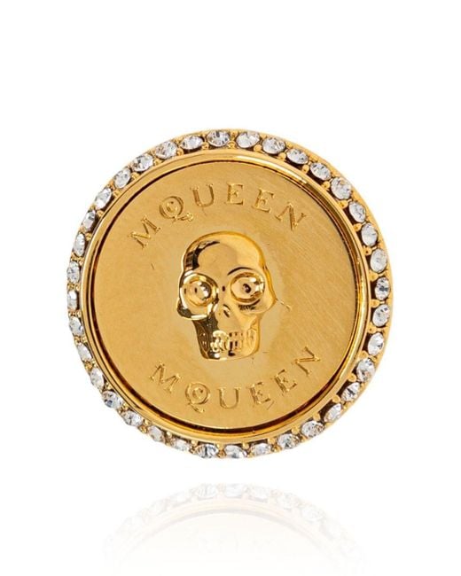 McQueen Metallic Sovereign Skull Earrings