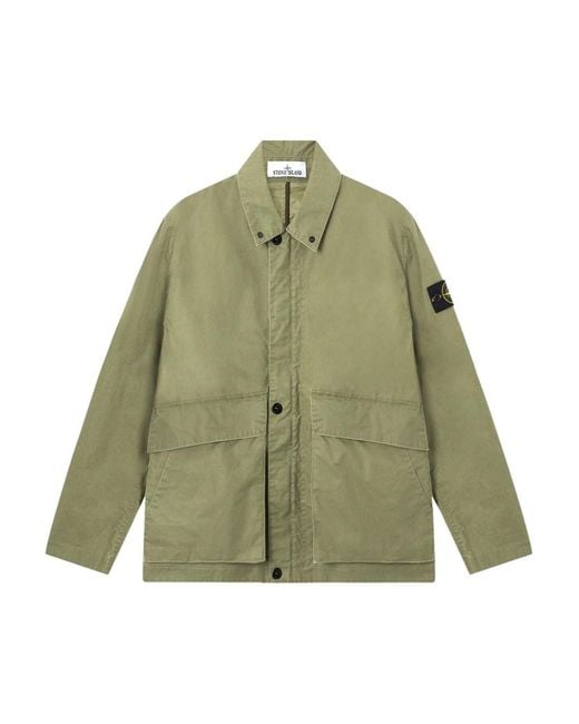 Stone Island Green Jacket With Logo for men