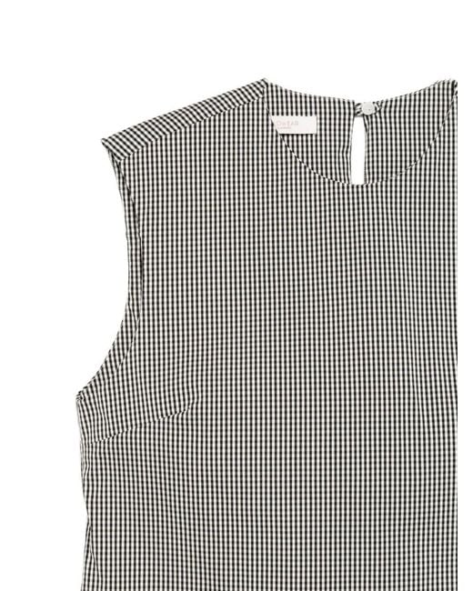 Incotex Gray Edith Gingham-Pattern Sleeveless Top