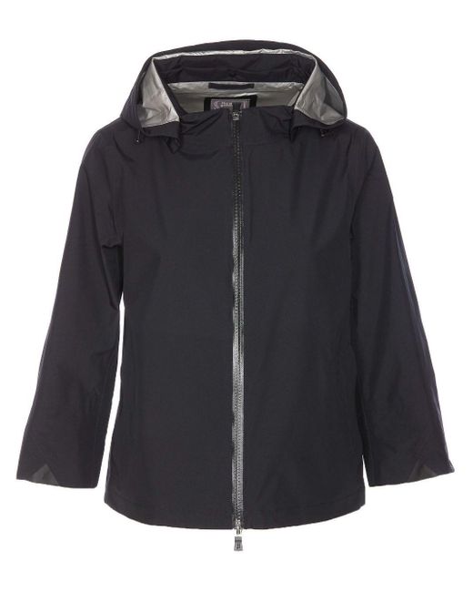 Herno Black Mini Zipper Cape