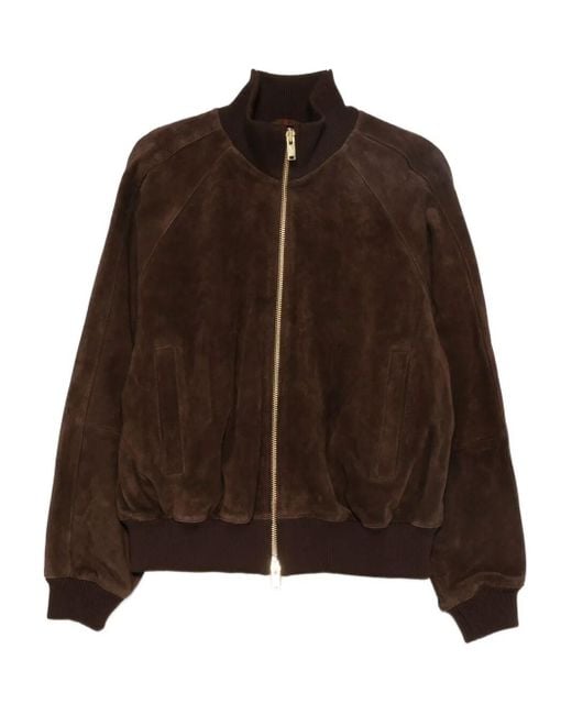 Baracuta Brown Suede Bomber Jacket for men
