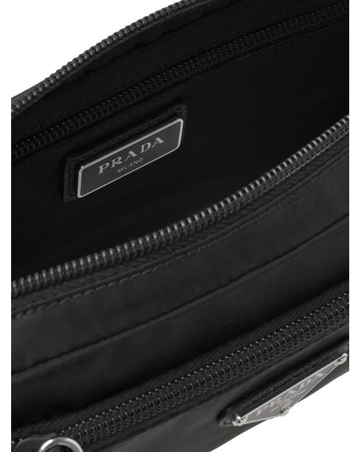 Prada Black Re-Nylon Belt Bag for men