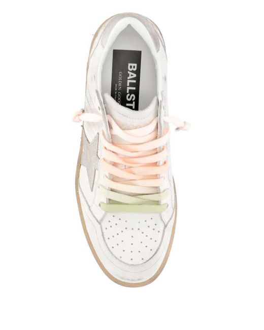 Golden Goose Deluxe Brand White Ball Star Sneakers In Leather With Laminated Star And Sue