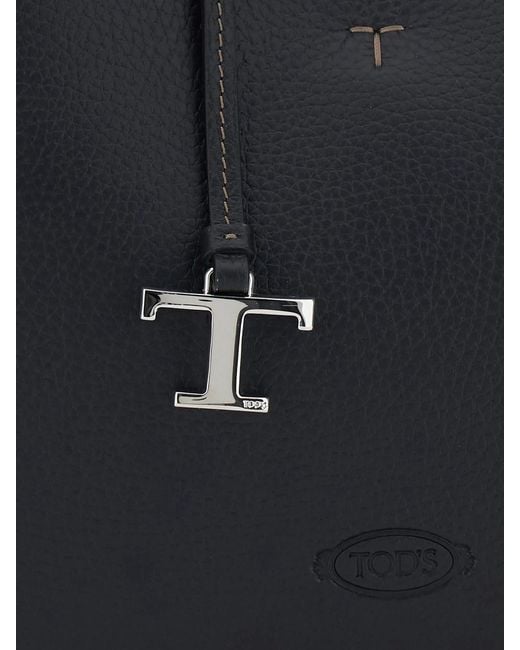 Tod's Black T Timeless Mini Handbag With Shoulder Strap