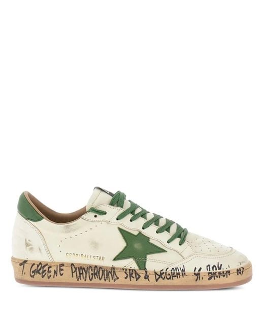 Golden Goose Deluxe Brand Green "Ball Star" Sports Shoes for men