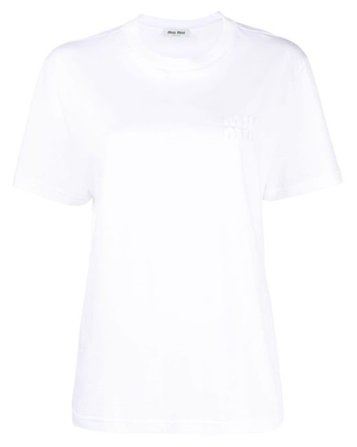 Miu Miu White Logo T-shirt