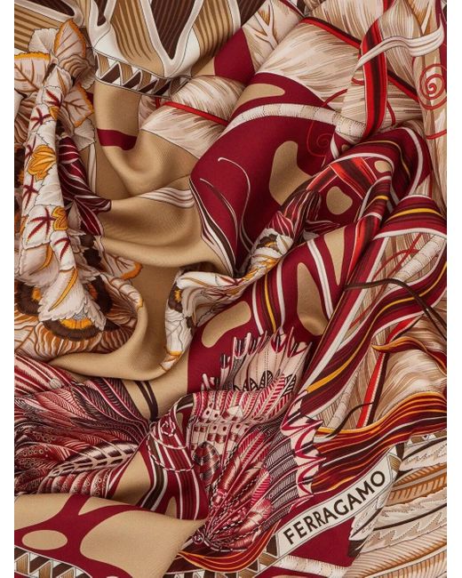 Ferragamo Pink Giada Print Silk Scarf