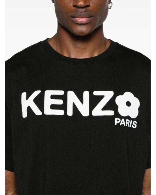 KENZO Black Boke 2.0 Organic Cotton T-shirt With Motif for men