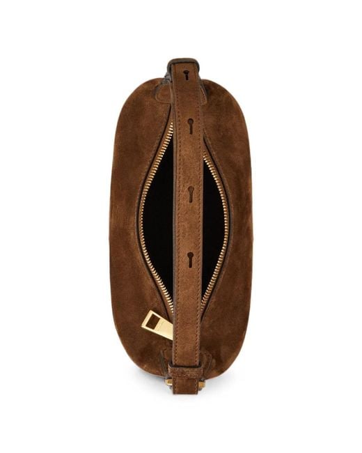 Tod's Brown Metal Dots Mini Suede Leather Bag