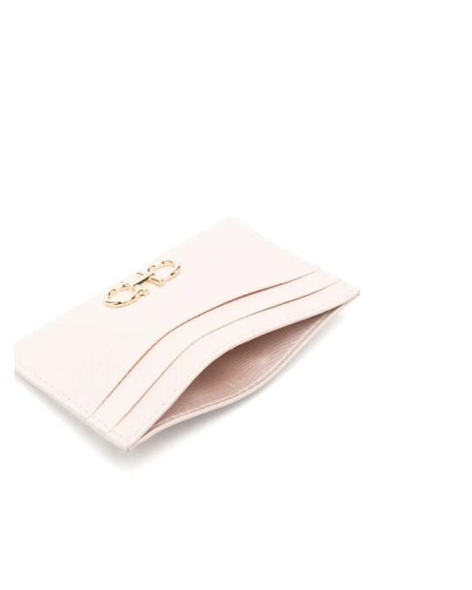 Ferragamo Pink The Gancini Leather Card Holder
