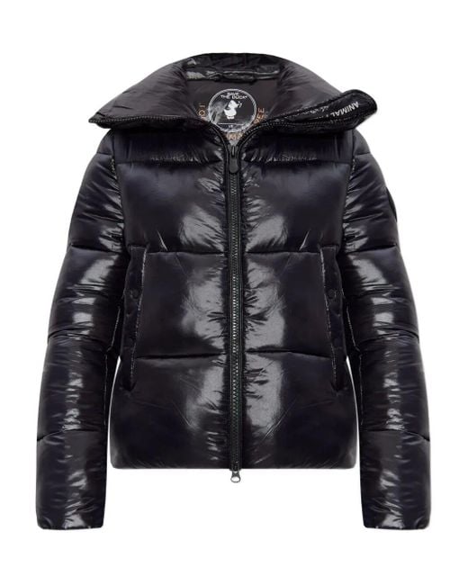 Save The Duck Black Isla Down Jacket With Laqué Finish