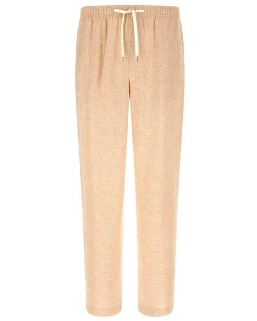 Cellar Door Natural Alfred Linen Trousers for men