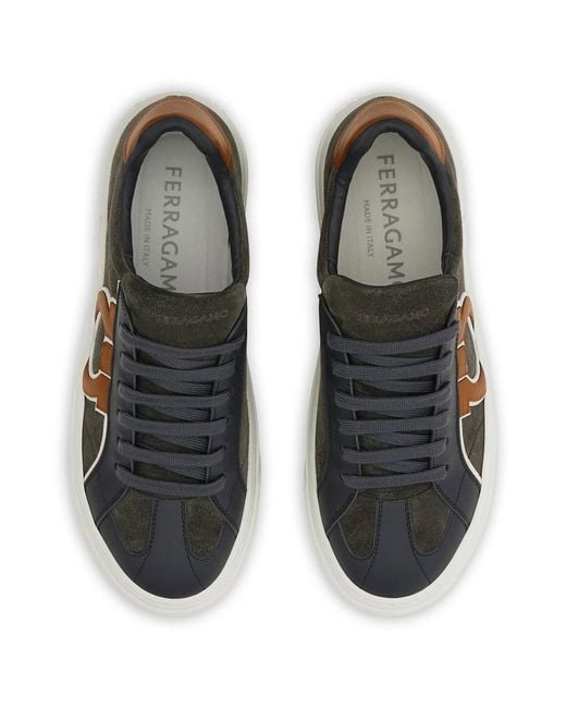 Ferragamo Gray Thor 3 Gancini Sneakers for men