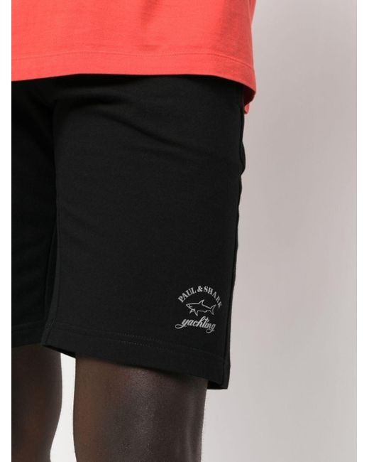 Shorts sportivi con stampa di Paul & Shark in Black da Uomo