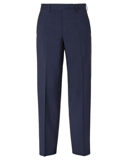 Fendi Blue Wool Canvas Tailored Trousers for men