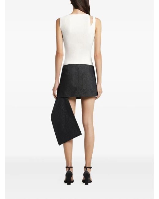 Courreges White Oblique 90`s Rib Top