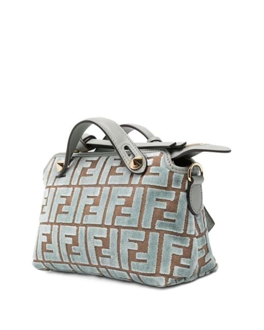 Fendi Gray By The Way Soft Mini Ff Jacquard Velvet Mini- Bags