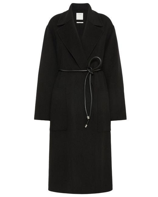 Sportmax Black Oversized Wool Double Coat