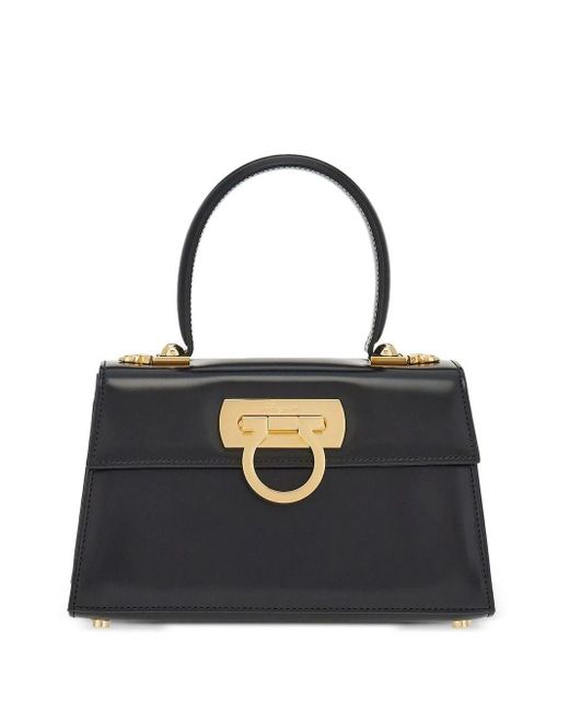 Ferragamo Black Iconic Leather Top-handle Bag