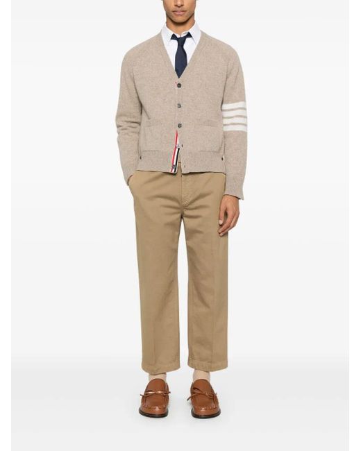Thom Browne Natural V Neck Cardigan for men