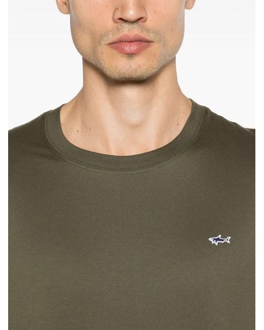 Paul & Shark Green Crew Neck T-Shirts for men