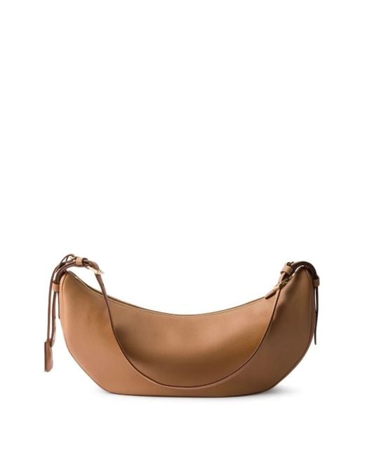 Prada Brown Large Leather Shoulder Bag