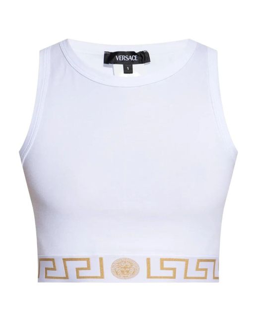 Versace White Sleeveless Tops